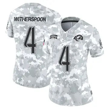 ＃4 Women's Ahkello Witherspoon Arctic Camo Limited Los Angeles Rams 2024 Salute to Service Jersey