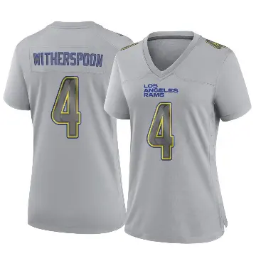 ＃4 Women's Ahkello Witherspoon Gray Game Los Angeles Rams Atmosphere Fashion Jersey