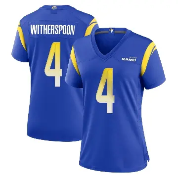 ＃4 Women's Ahkello Witherspoon Royal Game Los Angeles Rams Alternate Jersey