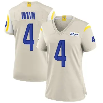 ＃4 Women's Dresser Winn Game Los Angeles Rams Bone Jersey