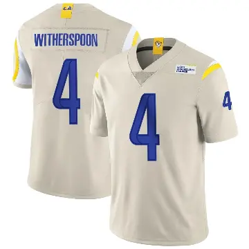 ＃4 Youth Ahkello Witherspoon Limited Los Angeles Rams Bone Vapor Jersey
