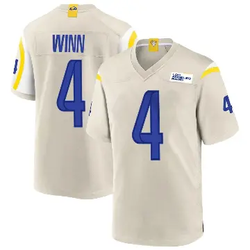 ＃4 Youth Dresser Winn Game Los Angeles Rams Bone Jersey