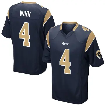 ＃4 Youth Dresser Winn Navy Game Los Angeles Rams Team Color Jersey