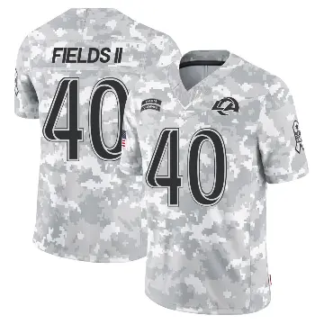 ＃40 Men's Tony Fields II Arctic Camo Limited Los Angeles Rams 2024 Salute to Service Jersey