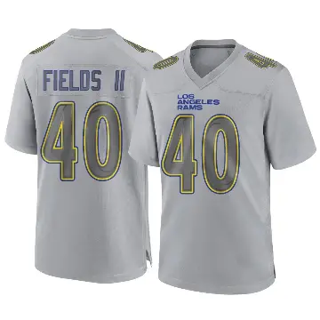 ＃40 Men's Tony Fields II Gray Game Los Angeles Rams Atmosphere Fashion Jersey