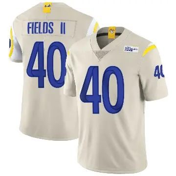 ＃40 Men's Tony Fields II Limited Los Angeles Rams Bone Vapor Jersey
