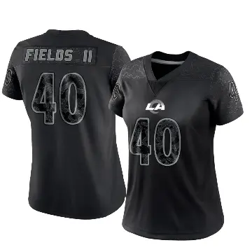 ＃40 Women's Tony Fields II Black Limited Los Angeles Rams Reflective Jersey