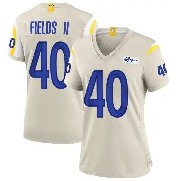 ＃40 Women's Tony Fields II Game Los Angeles Rams Bone Jersey