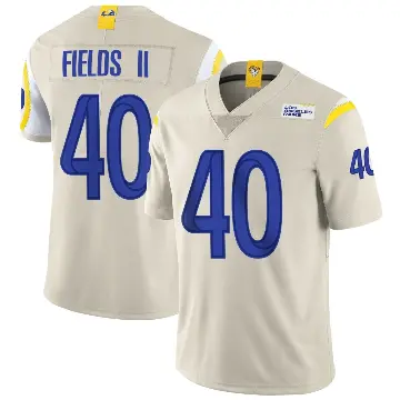 ＃40 Youth Tony Fields II Limited Los Angeles Rams Bone Vapor Jersey