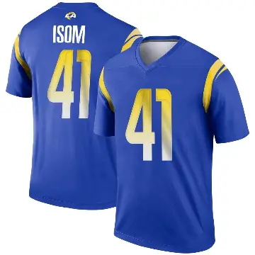 ＃41 Men's Dan Isom Royal Legend Los Angeles Rams Jersey