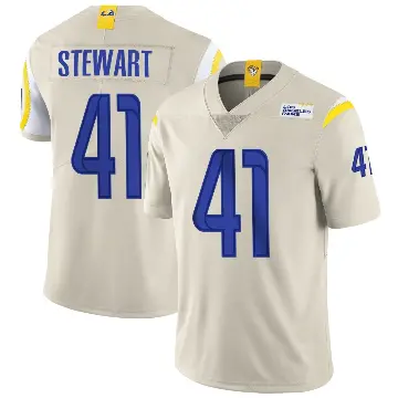 ＃41 Men's Josaiah Stewart Limited Los Angeles Rams Bone Vapor Jersey
