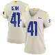 ＃41 Women's Dan Isom Game Los Angeles Rams Bone Jersey
