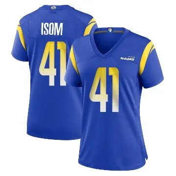 ＃41 Women's Dan Isom Royal Game Los Angeles Rams Alternate Jersey