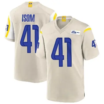 ＃41 Youth Dan Isom Game Los Angeles Rams Bone Jersey