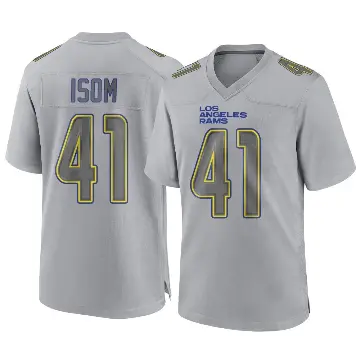 ＃41 Youth Dan Isom Gray Game Los Angeles Rams Atmosphere Fashion Jersey