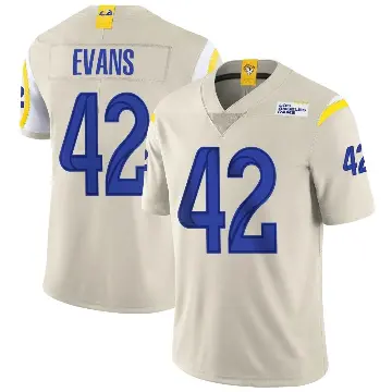 ＃42 Youth Ethan Evans Limited Los Angeles Rams Bone Vapor Jersey