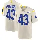 ＃43 Men's Nate Valcarcel Game Los Angeles Rams Bone Jersey
