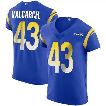 ＃43 Men's Nate Valcarcel Royal Elite Los Angeles Rams Alternate Vapor Untouchable Jersey