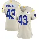 ＃43 Women's Nate Valcarcel Game Los Angeles Rams Bone Jersey
