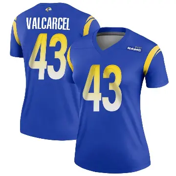 ＃43 Women's Nate Valcarcel Royal Legend Los Angeles Rams Jersey