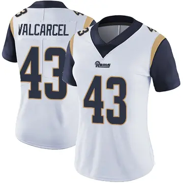 ＃43 Women's Nate Valcarcel White Limited Los Angeles Rams Vapor Untouchable Jersey