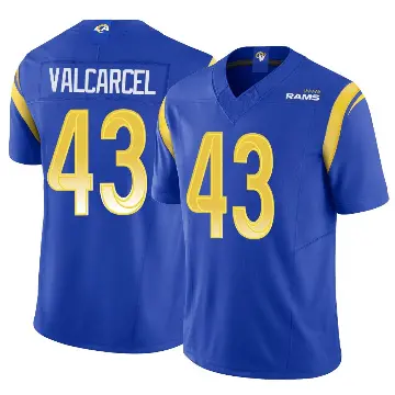 ＃43 Youth Nate Valcarcel Royal Limited Los Angeles Rams Vapor F.U.S.E. Jersey