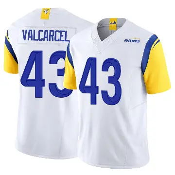 ＃43 Youth Nate Valcarcel White Limited Los Angeles Rams Vapor F.U.S.E. Jersey