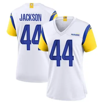 ＃44 Women's Brennan Jackson White Game Los Angeles Rams Jersey