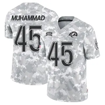 ＃45 Men's Jamil Muhammad Arctic Camo Limited Los Angeles Rams 2024 Salute to Service Jersey