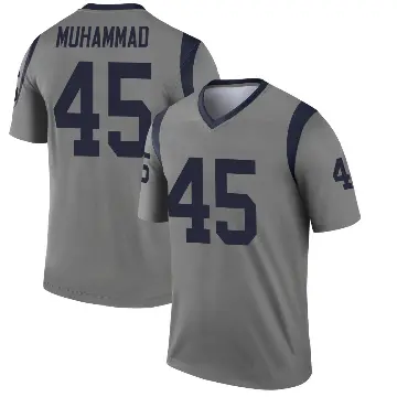 ＃45 Men's Jamil Muhammad Gray Legend Los Angeles Rams Inverted Jersey