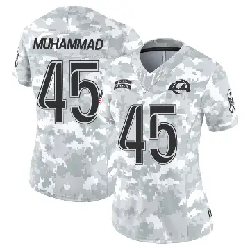 ＃45 Women's Jamil Muhammad Arctic Camo Limited Los Angeles Rams 2024 Salute to Service Jersey