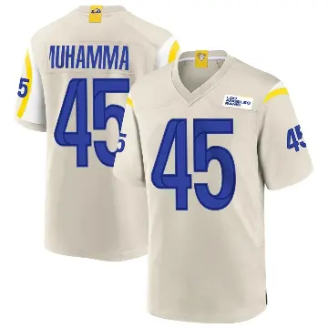 ＃45 Youth Jamil Muhammad Game Los Angeles Rams Bone Jersey
