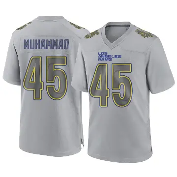 ＃45 Youth Jamil Muhammad Gray Game Los Angeles Rams Atmosphere Fashion Jersey
