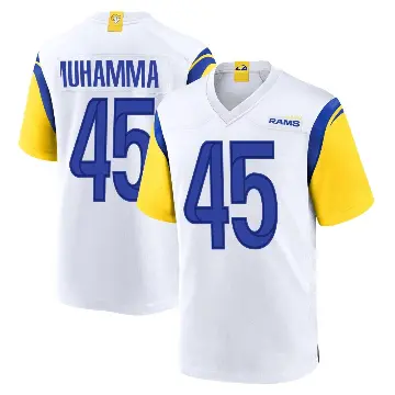 ＃45 Youth Jamil Muhammad White Game Los Angeles Rams Jersey