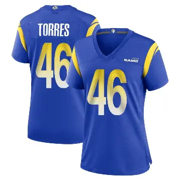 ＃46 Women's Anthony Torres Royal Game Los Angeles Rams Alternate Jersey