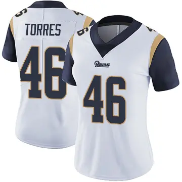 ＃46 Women's Anthony Torres White Limited Los Angeles Rams Vapor Untouchable Jersey