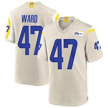 ＃47 Men's Alex Ward Game Los Angeles Rams Bone Jersey