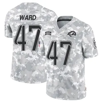＃47 Youth Alex Ward Arctic Camo Limited Los Angeles Rams 2024 Salute to Service Jersey