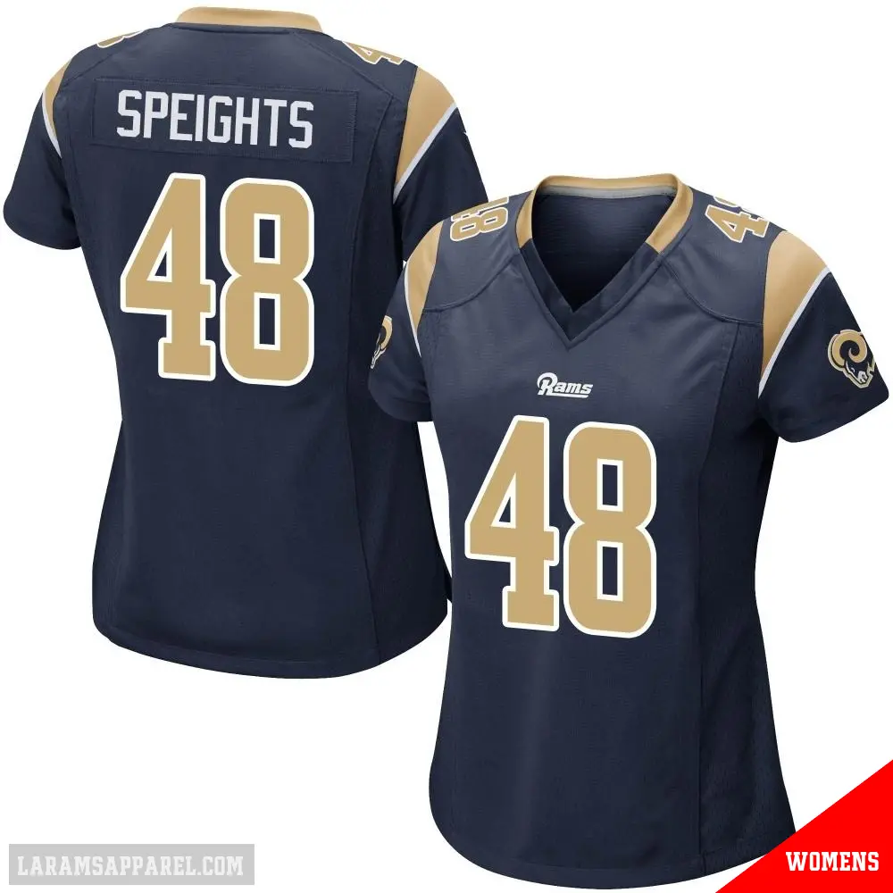 ＃48 Women's Omar Speights Navy Game Los Angeles Rams Team Color Jersey