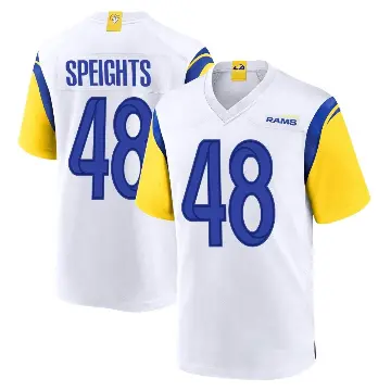 ＃48 Youth Omar Speights White Game Los Angeles Rams Jersey