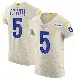 ＃5 Men's Tutu Atwell Elite Los Angeles Rams Bone Vapor Jersey