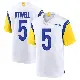 ＃5 Men's Tutu Atwell White Game Los Angeles Rams Jersey