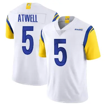 ＃5 Men's Tutu Atwell White Limited Los Angeles Rams Vapor Untouchable Jersey