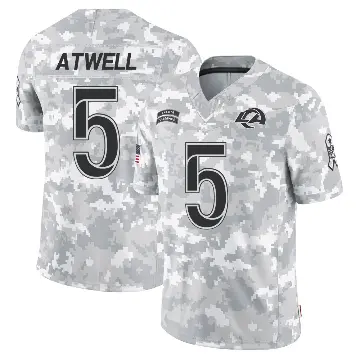 ＃5 Youth Tutu Atwell Arctic Camo Limited Los Angeles Rams 2024 Salute to Service Jersey
