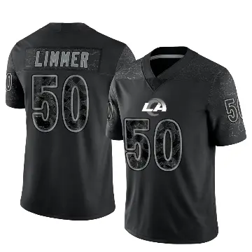 ＃50 Men's Beaux Limmer Black Limited Los Angeles Rams Reflective Jersey