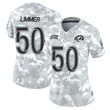 ＃50 Women's Beaux Limmer Arctic Camo Limited Los Angeles Rams 2024 Salute to Service Jersey