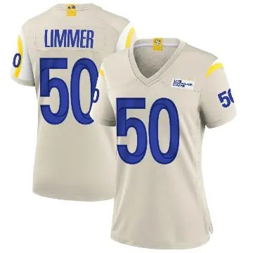 ＃50 Women's Beaux Limmer Game Los Angeles Rams Bone Jersey