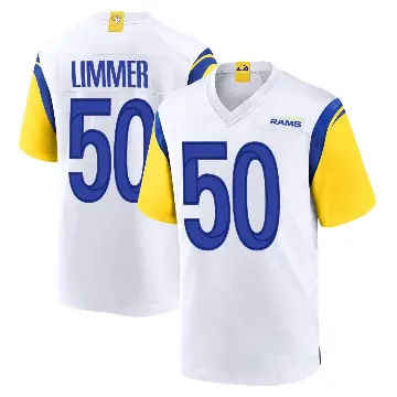 ＃50 Youth Beaux Limmer White Game Los Angeles Rams Jersey