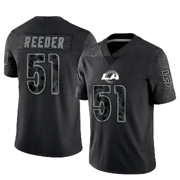 ＃51 Youth Troy Reeder Black Limited Los Angeles Rams Reflective Jersey