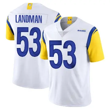 ＃53 Men's Nate Landman White Limited Los Angeles Rams Vapor Untouchable Jersey